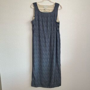 VTG Norton Womens Large Blue Dainty Floral Print Maxi Dress Cottagecore Country